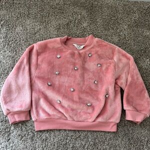H&M Pink Embellished Girls Sweatshirt Size 5T
